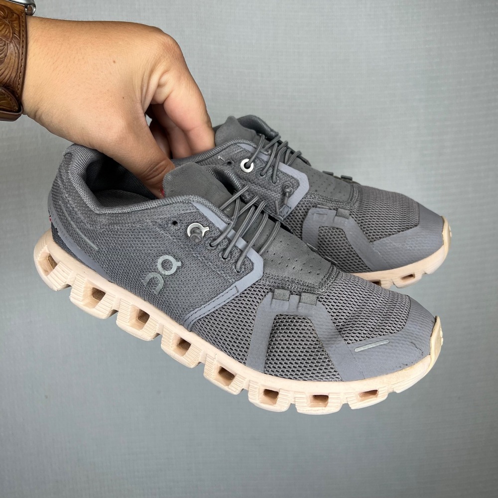 On Running Cloud Gray Peach Women's Running Shoes Athletic Sneakers Size 6.5